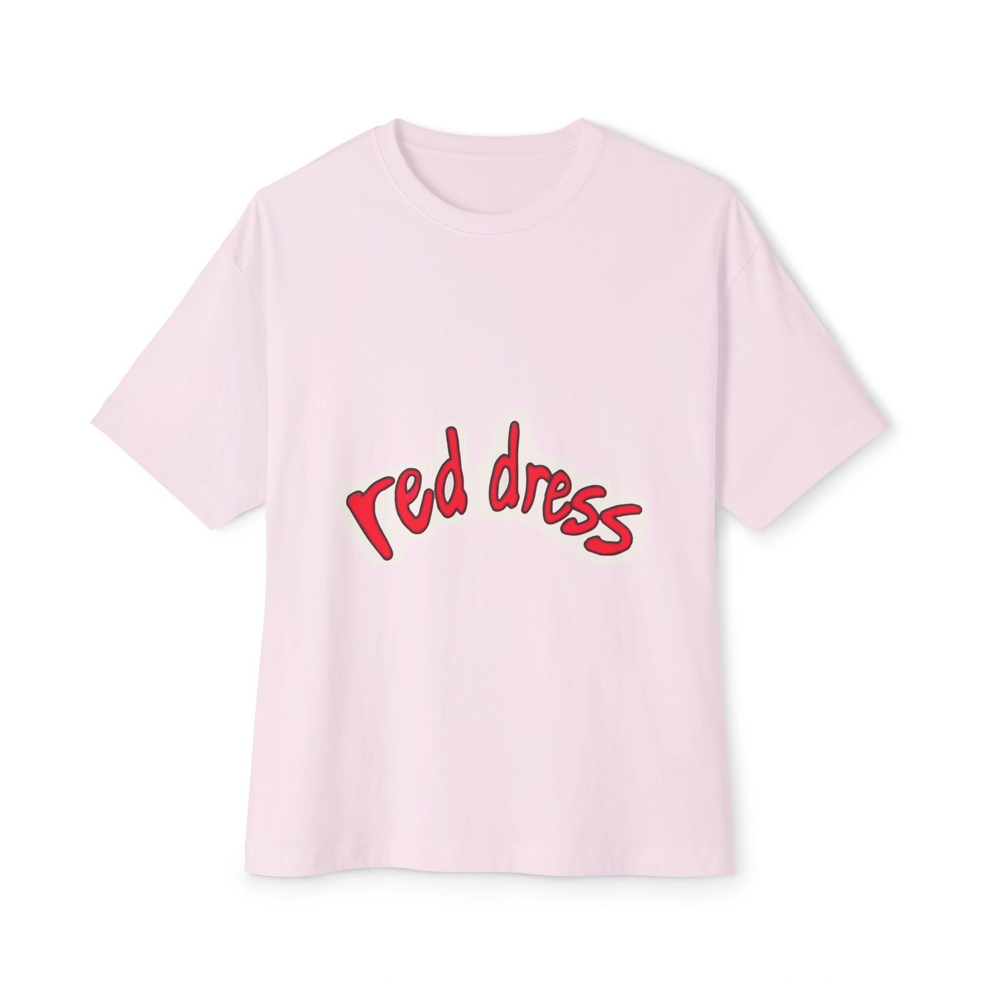 Red Dress Aesthetic Unisex Oversized Boxy Tee - snazzymerch