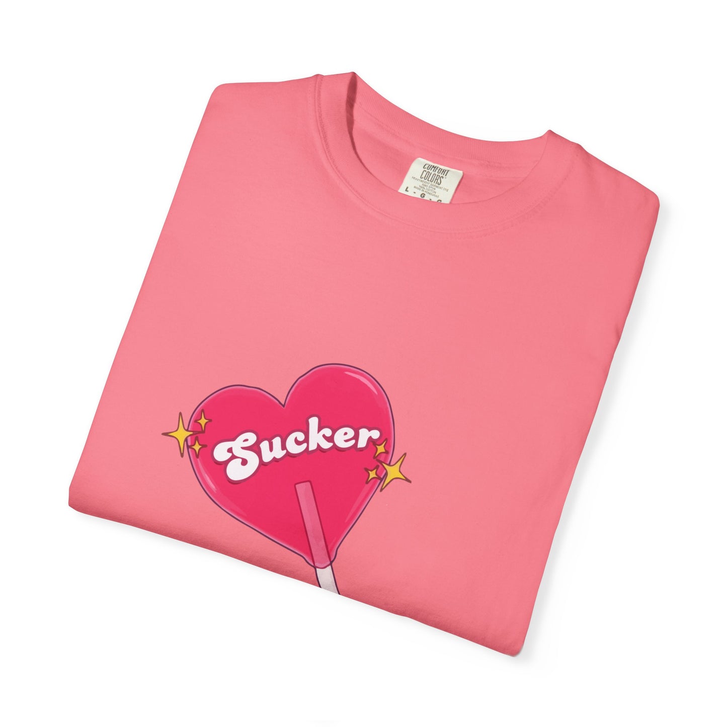 Pink Heart Lollipop Unisex Garment-Dyed T-shirt - snazzymerch