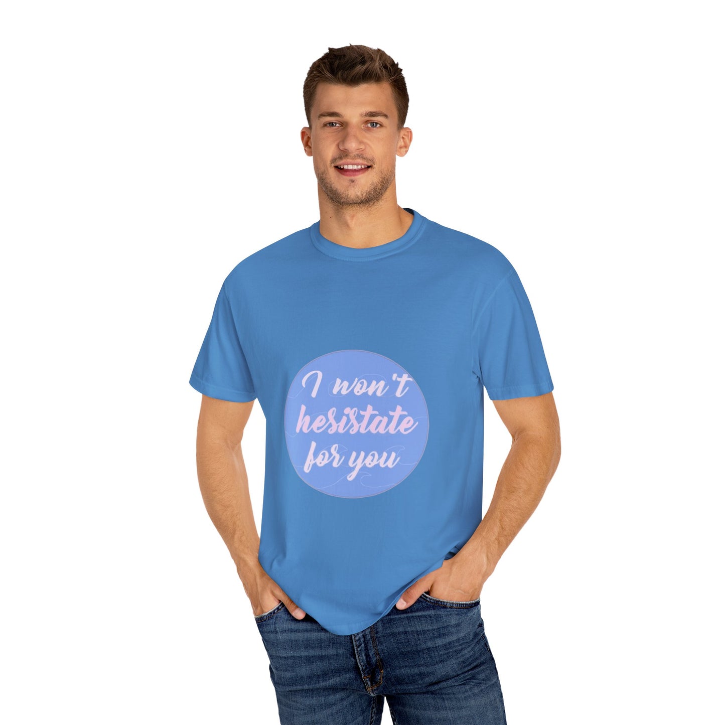 Blue Quote Circle Unisex Garment-Dyed T-shirt - snazzymerch
