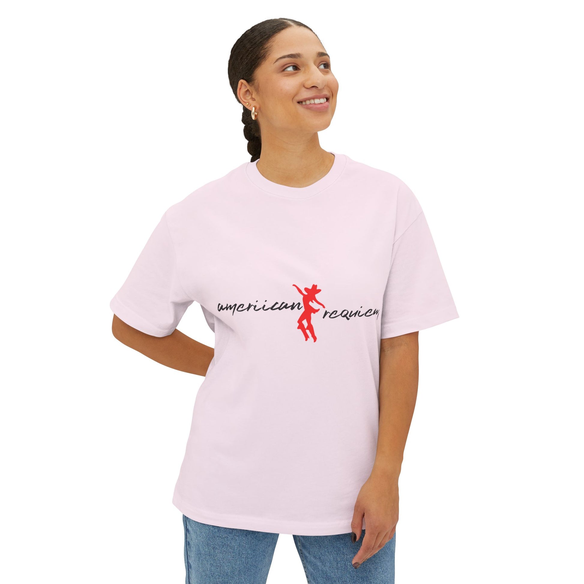 Dancing Cowgirl Unisex Oversized Boxy Tee - snazzymerch
