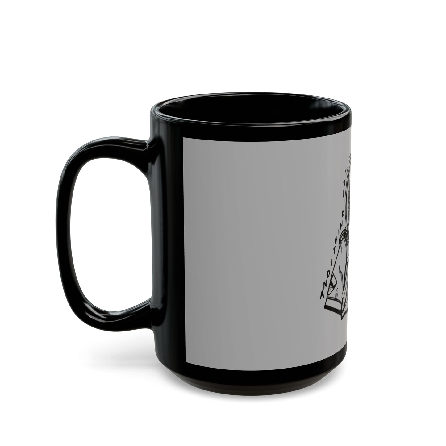 Outline Face Design Black Mug (11oz, 15oz) - snazzymerch