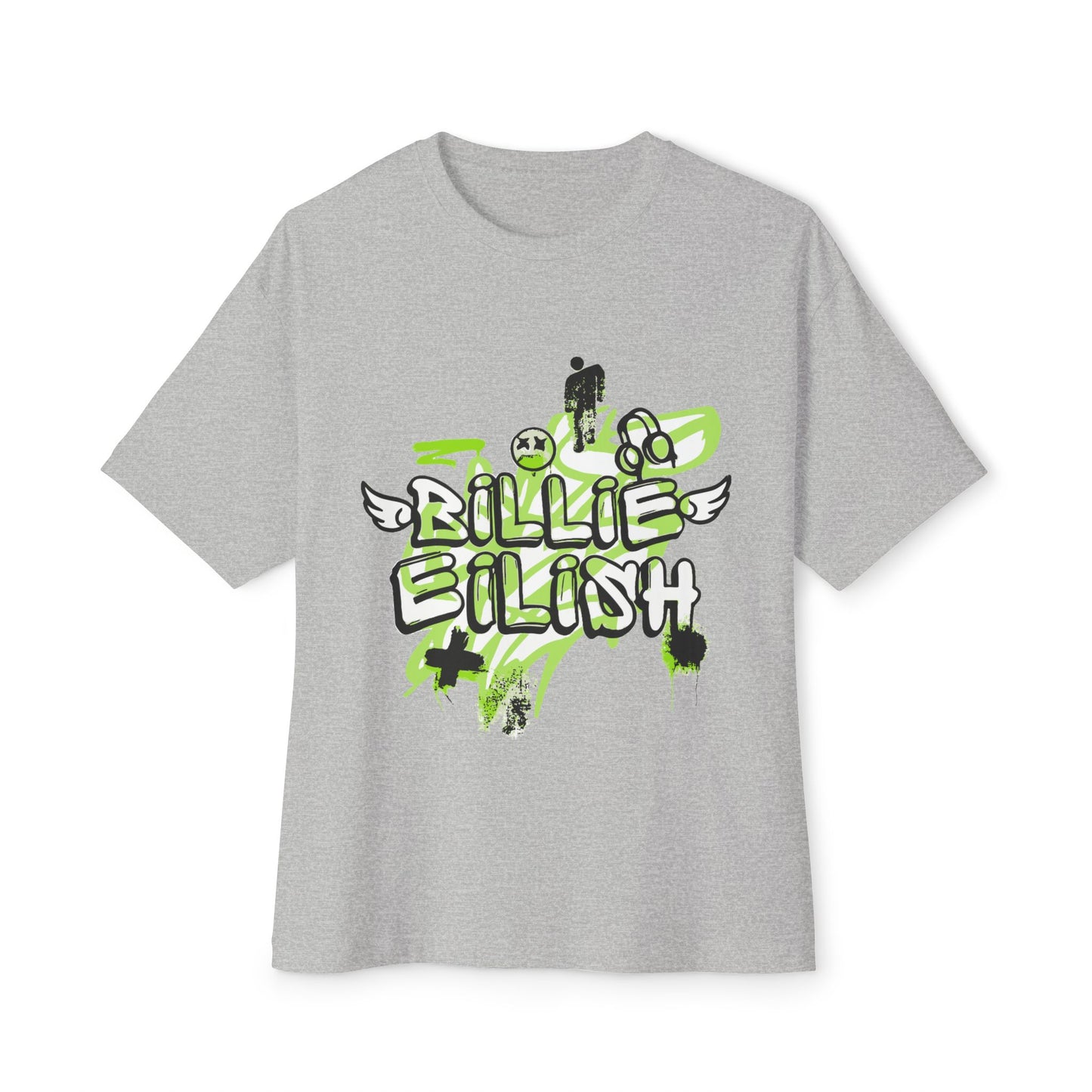Billie Eilish Inspired Grunge Angel Oversized T-Shirt – Graffiti Streetwear Edition Printify
