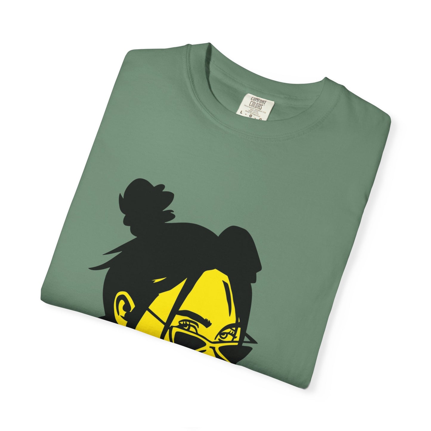 Billie Eilish Inspired Dyed T-shirt – Neon Mood Portrait Edition Printify