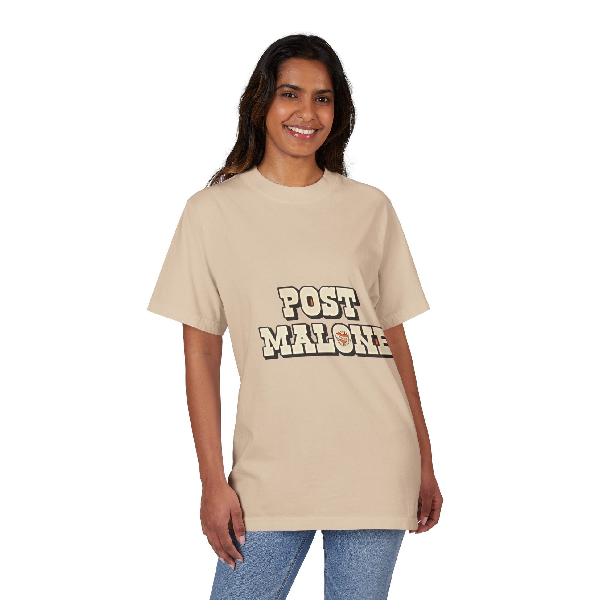 Unisex Garment-Dyed Drop-Shoulder T-Shirt – Post Malone Bold Design Printify