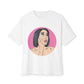 Pop-Art Crying Girl Unisex Oversized Boxy Tee - snazzymerch