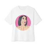 Pop-Art Crying Girl Unisex Oversized Boxy Tee - snazzymerch