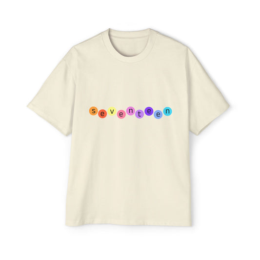 Color Pop Seventeen Men's Heavy Oversized Tee - snazzymerch