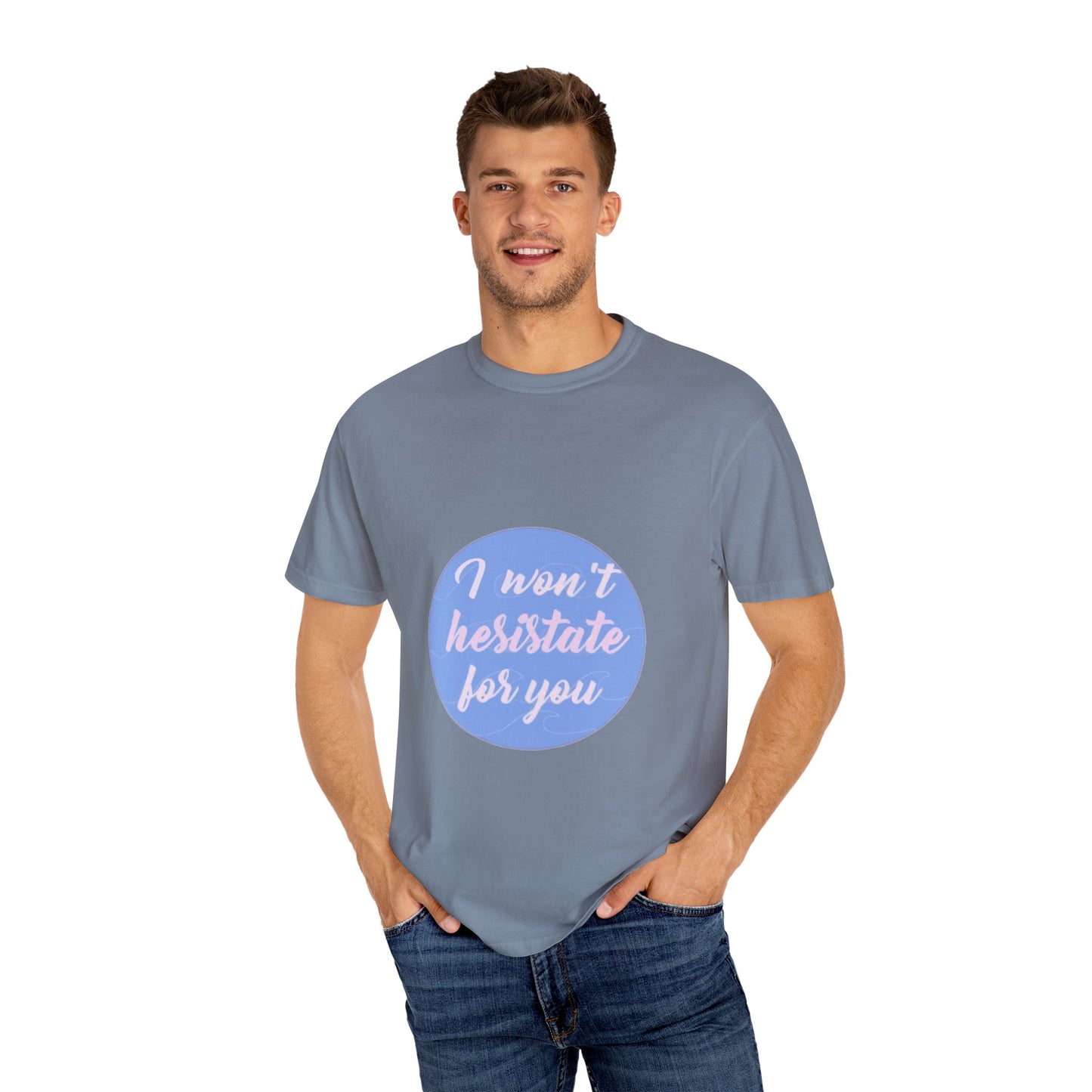 Blue Quote Circle Unisex Garment-Dyed T-shirt - snazzymerch
