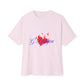 Heart on Fire Bold Script Unisex Oversized Boxy Tee - snazzymerch