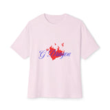 Heart on Fire Bold Script Unisex Oversized Boxy Tee - snazzymerch