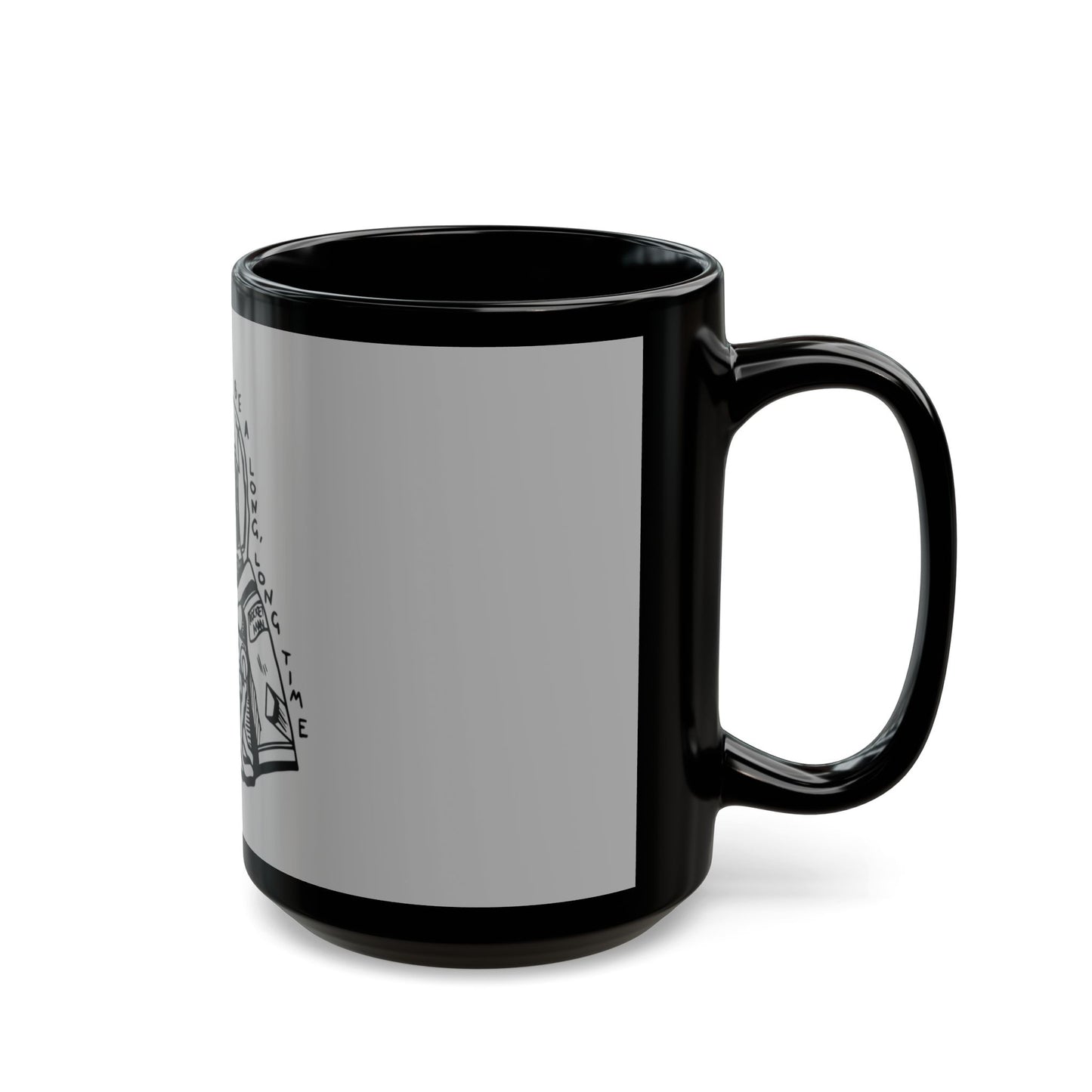 Outline Face Design Black Mug (11oz, 15oz) - snazzymerch