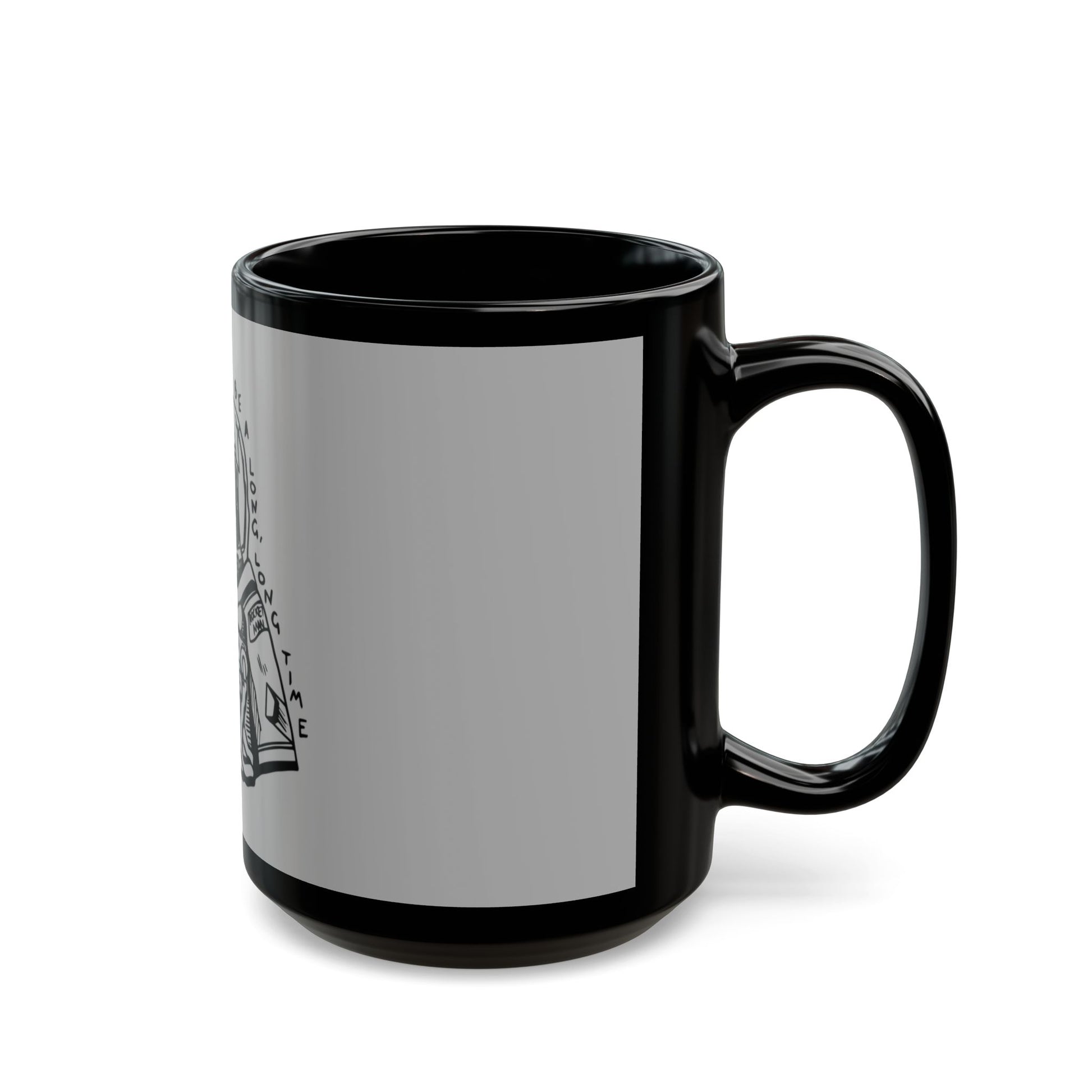 Outline Face Design Black Mug (11oz, 15oz) - snazzymerch