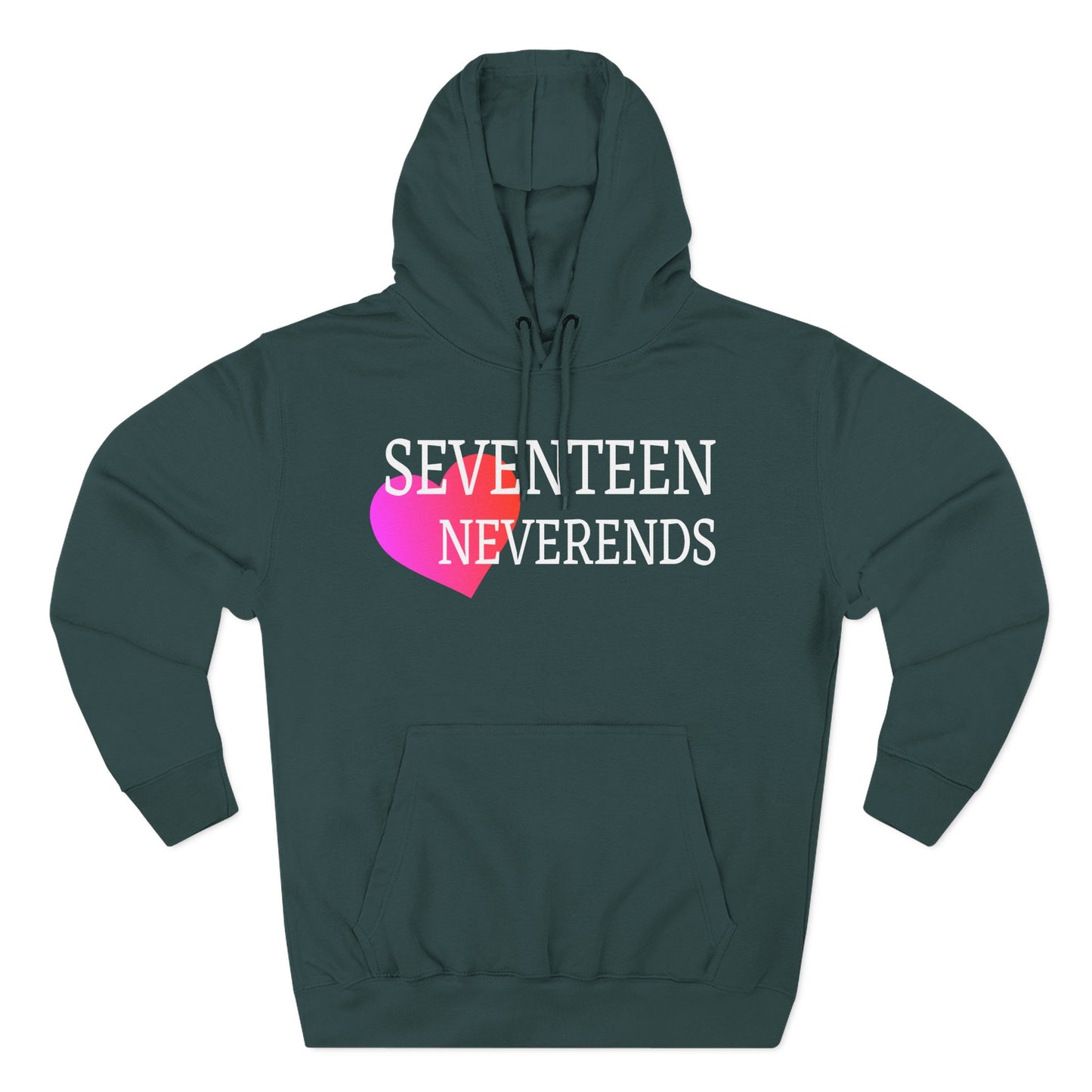 Never Ends Heart Three-Panel Fleece Hoodie - snazzymerch
