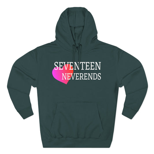 Never Ends Heart Three-Panel Fleece Hoodie - snazzymerch