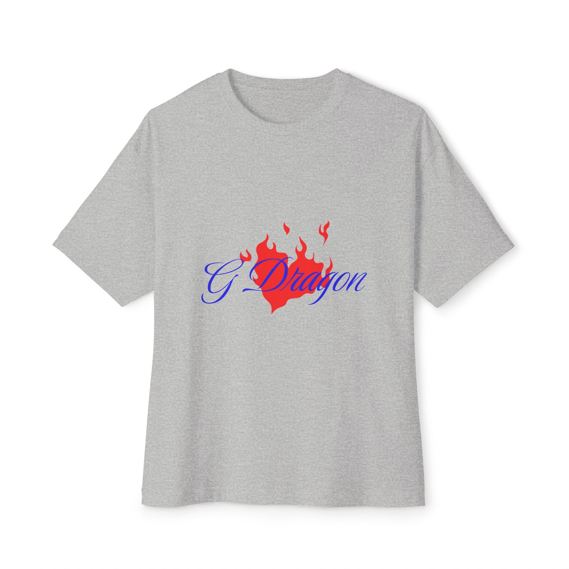 Heart on Fire Bold Script Unisex Oversized Boxy Tee - snazzymerch