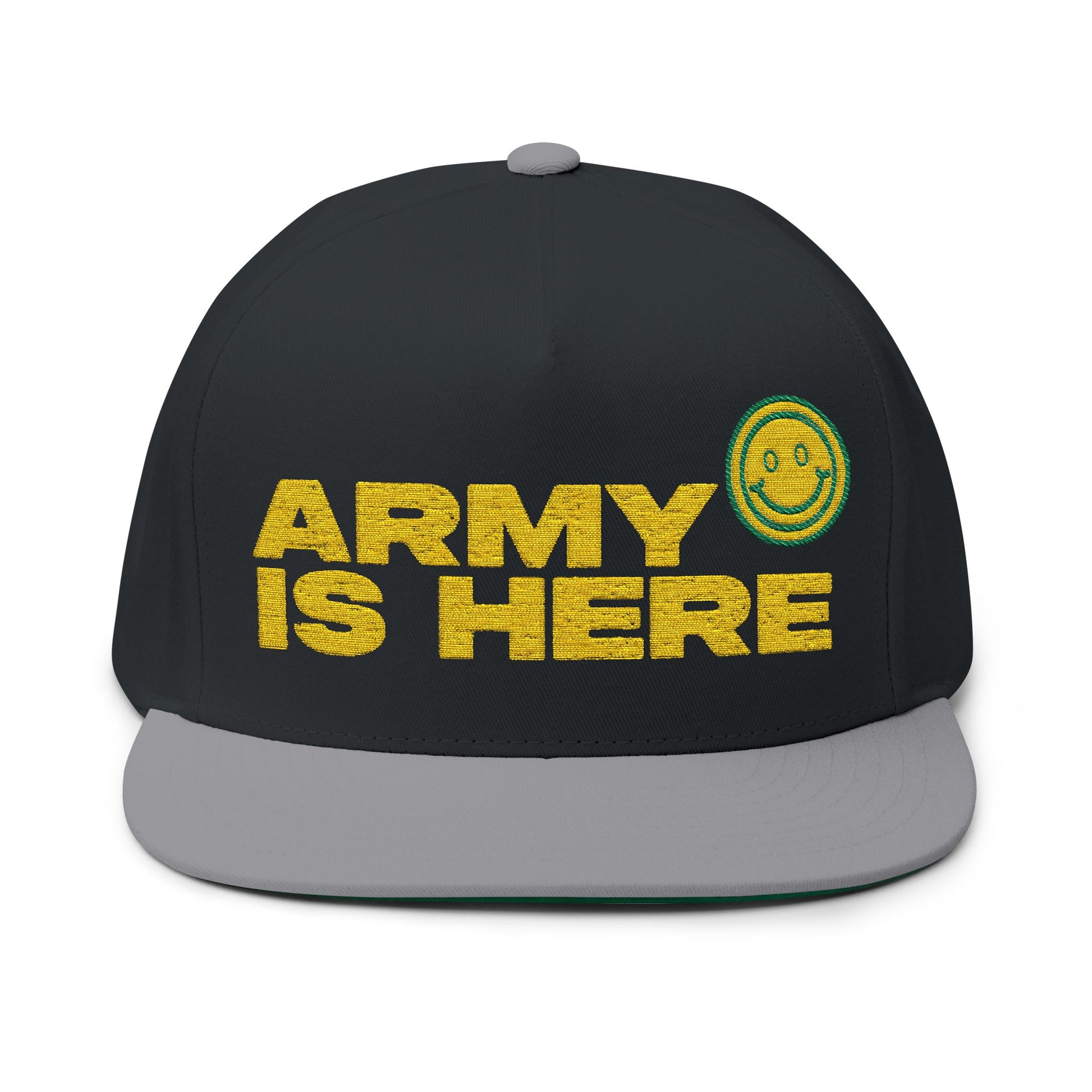 Smiley Army Vibe Flat Bill Cap (Embroidery) - snazzymerch