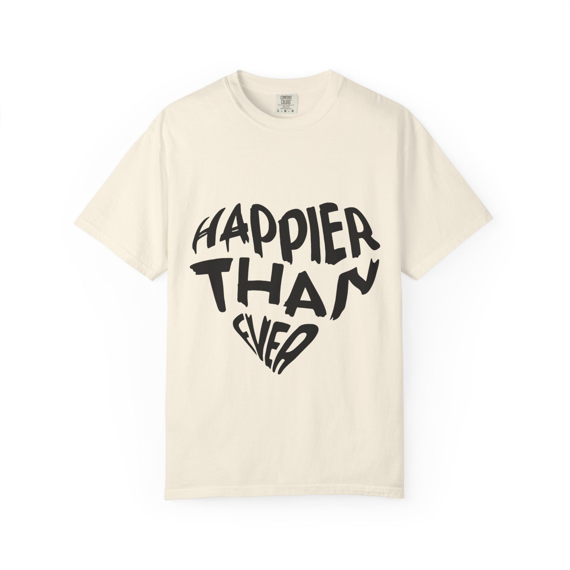 Billie Eilish Inspired Dyed T-shirt – Happier Heart Lettering Edition Printify