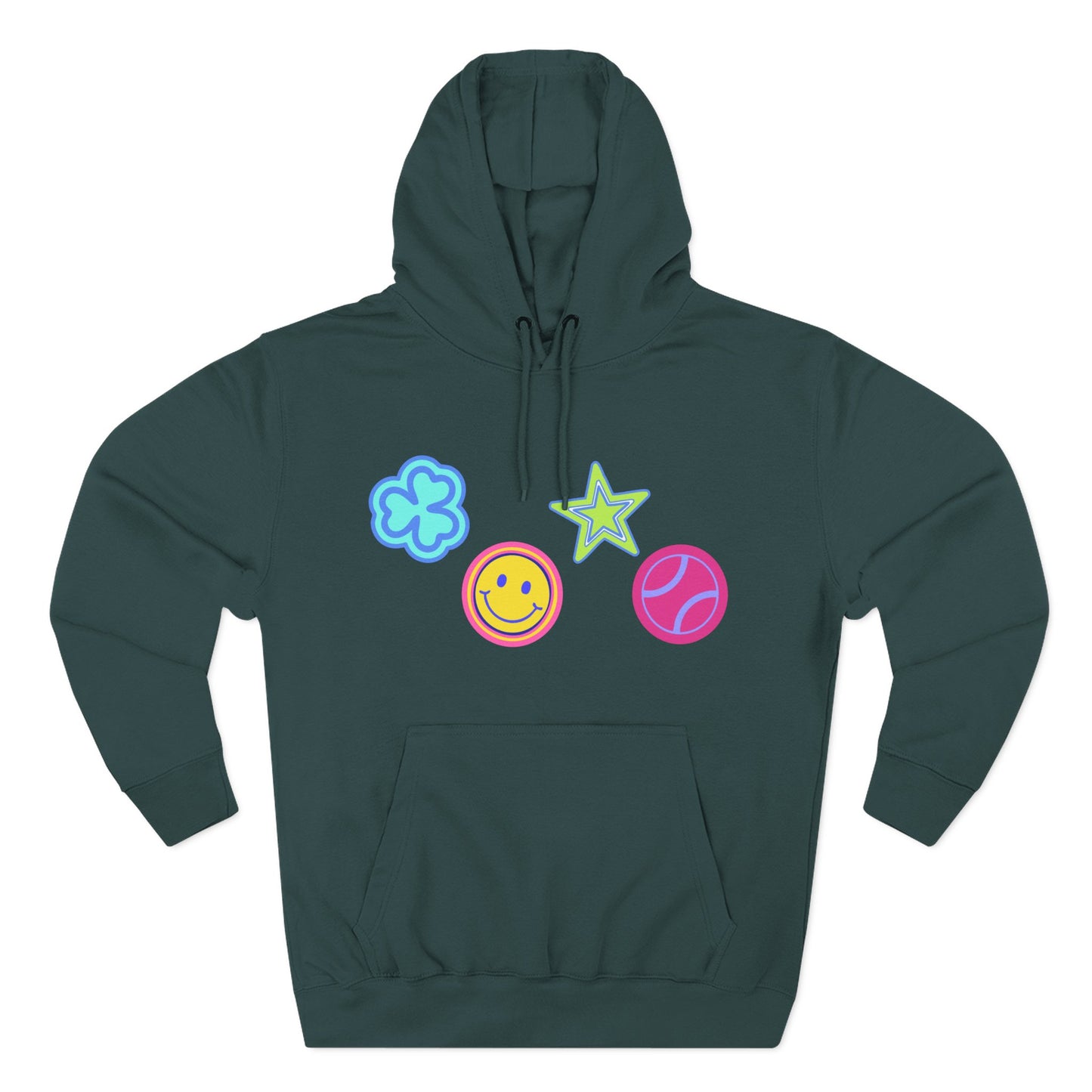 Lucky Star & Clover Patch Three-Panel Fleece Hoodie - snazzymerch