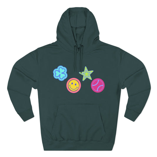 Lucky Star & Clover Patch Three-Panel Fleece Hoodie - snazzymerch