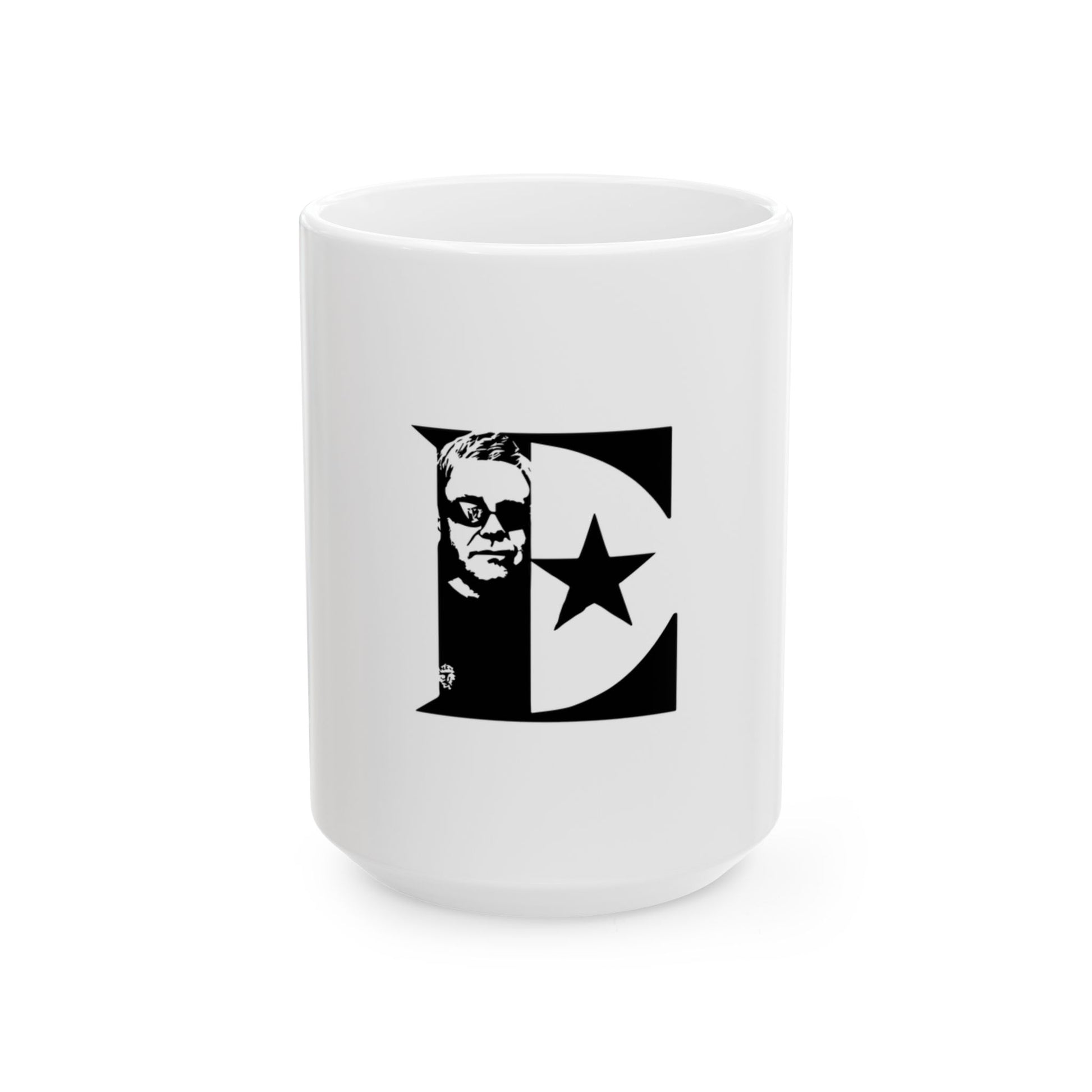 Black & White Portrait Ceramic Mug, (11oz, 15oz) - snazzymerch