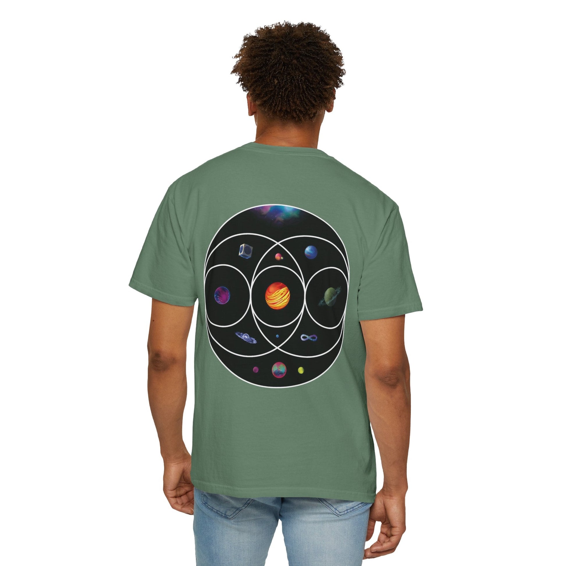 Unisex Garment-Dyed T-Shirt Inspired by Coldplay’s Illustration Concept_B Printify