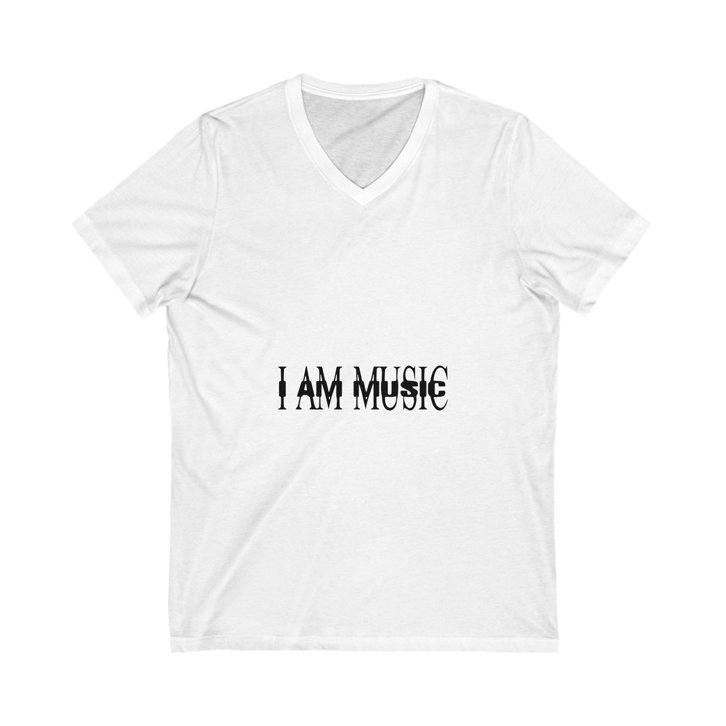 Glitched Red Text Effect Unisex Jersey Short Sleeve V-Neck Tee - snazzymerch