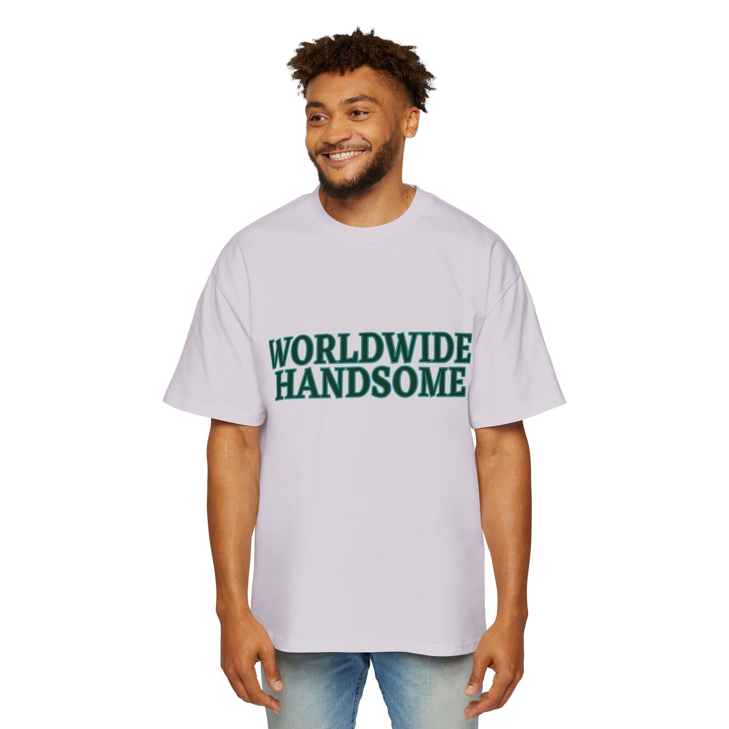 Global Handsome Typography Men's Heavy Oversized Tee - snazzymerch