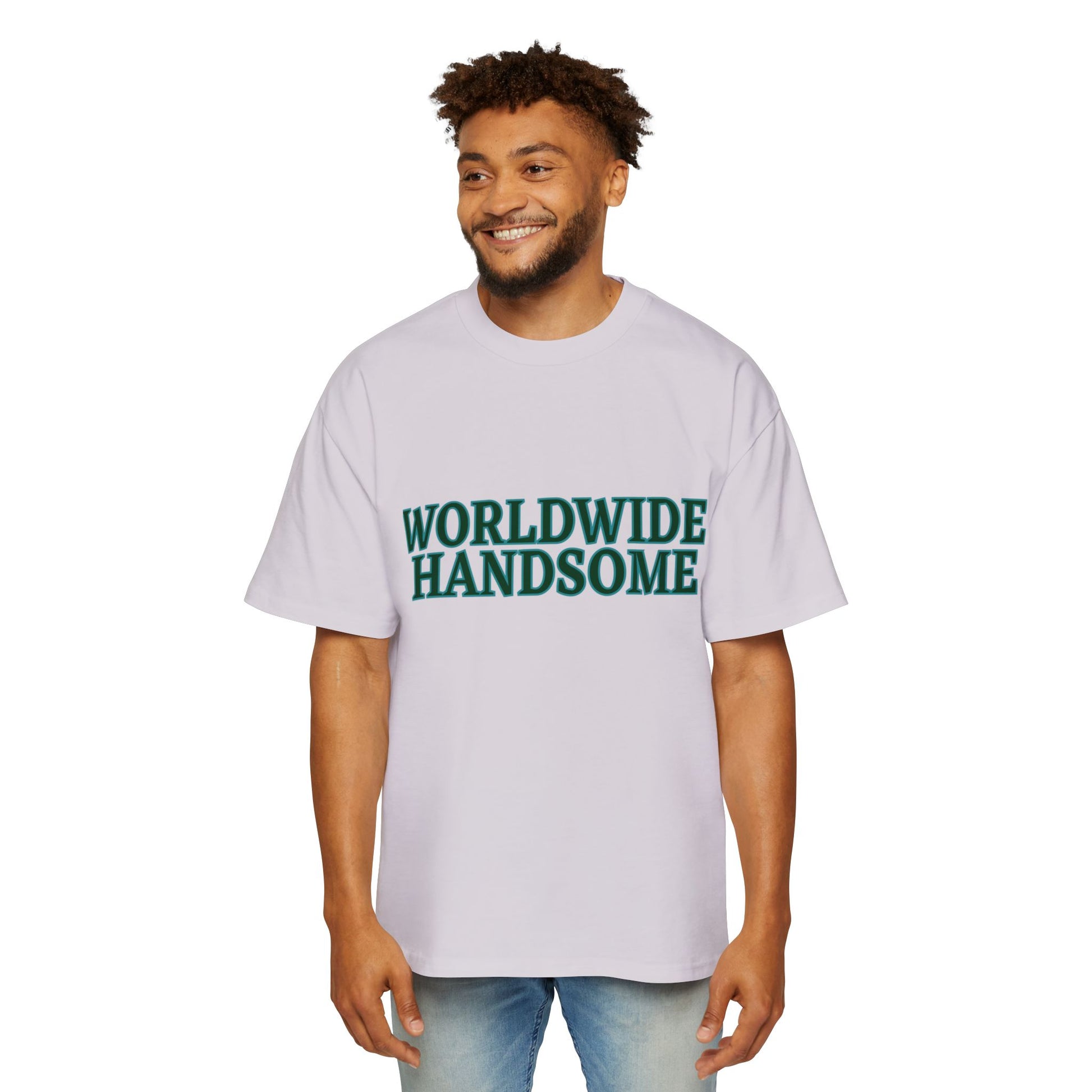 Global Handsome Typography Men's Heavy Oversized Tee - snazzymerch