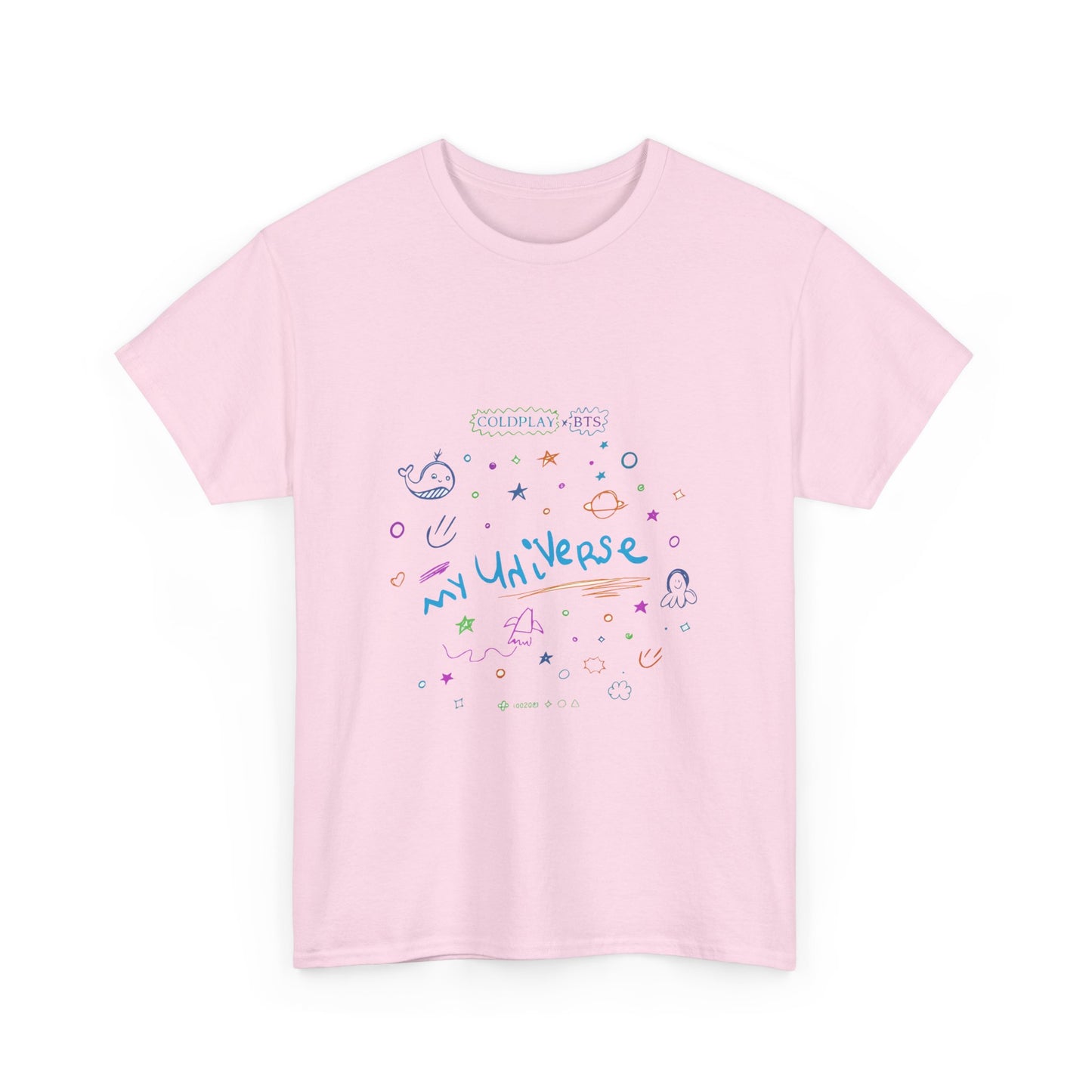 Neon Space Doodles Unisex Cotton Tee Printify