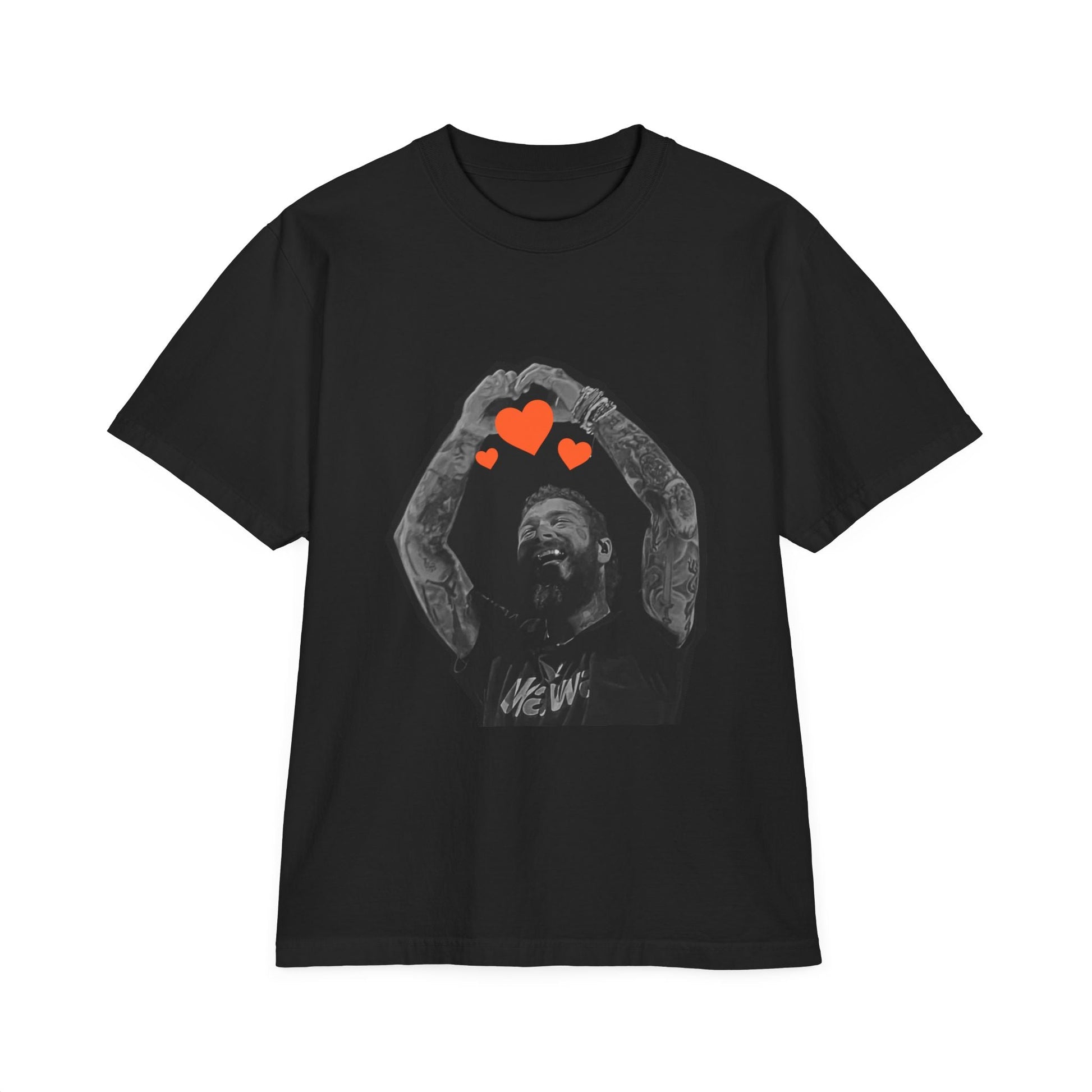 Unisex Garment-Dyed Drop-Shoulder T-Shirt – Post Malone Heartfelt Wishes Printify