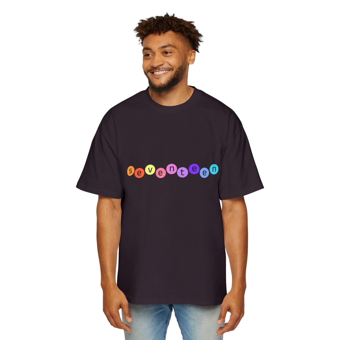 Color Pop Seventeen Men's Heavy Oversized Tee - snazzymerch
