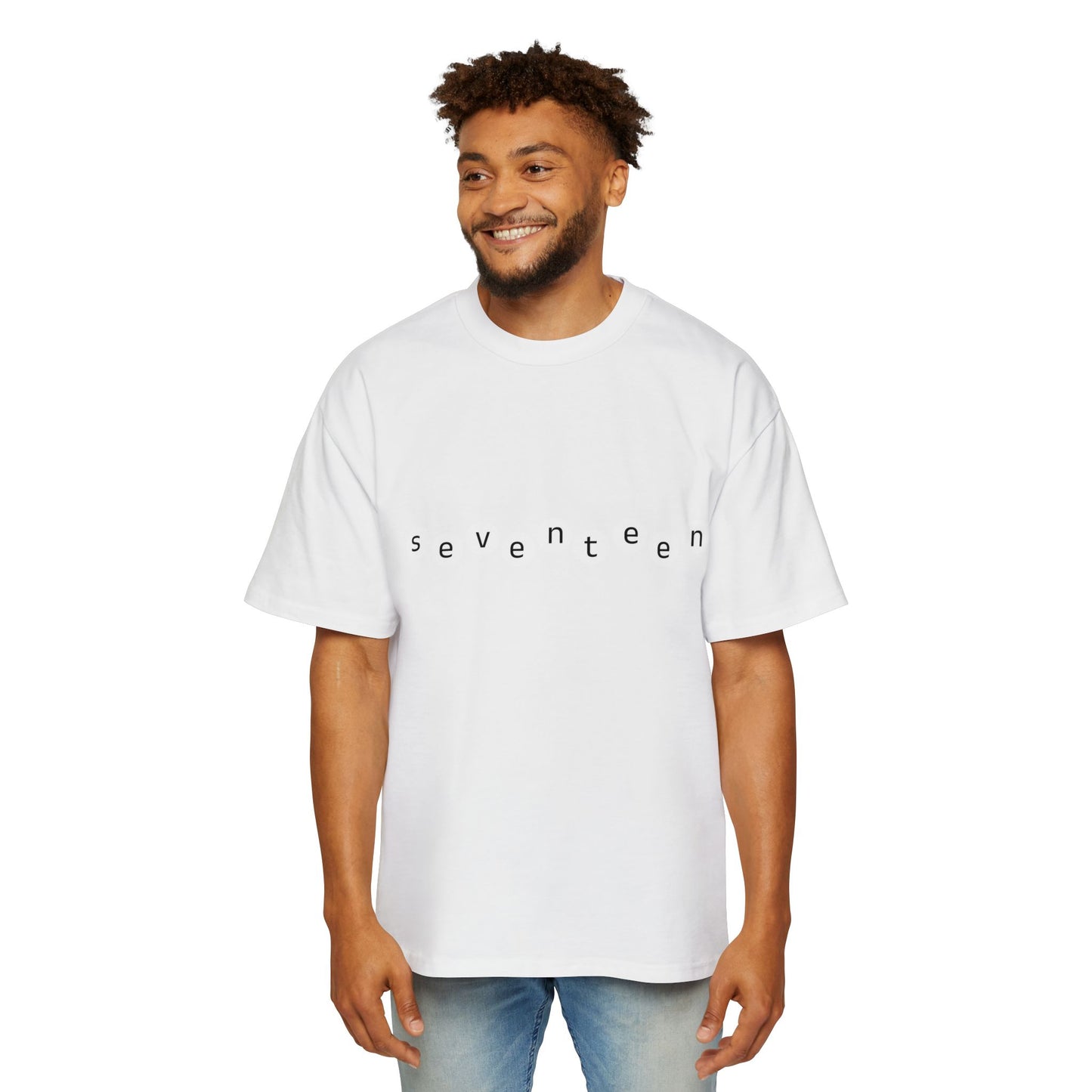 Minimal White Orbit Men's Heavy Oversized Tee - snazzymerch