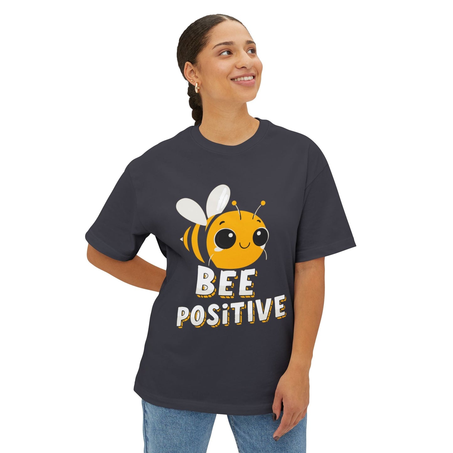 Oversized boxy Tee – Snazzy Bee positive Edition Printify