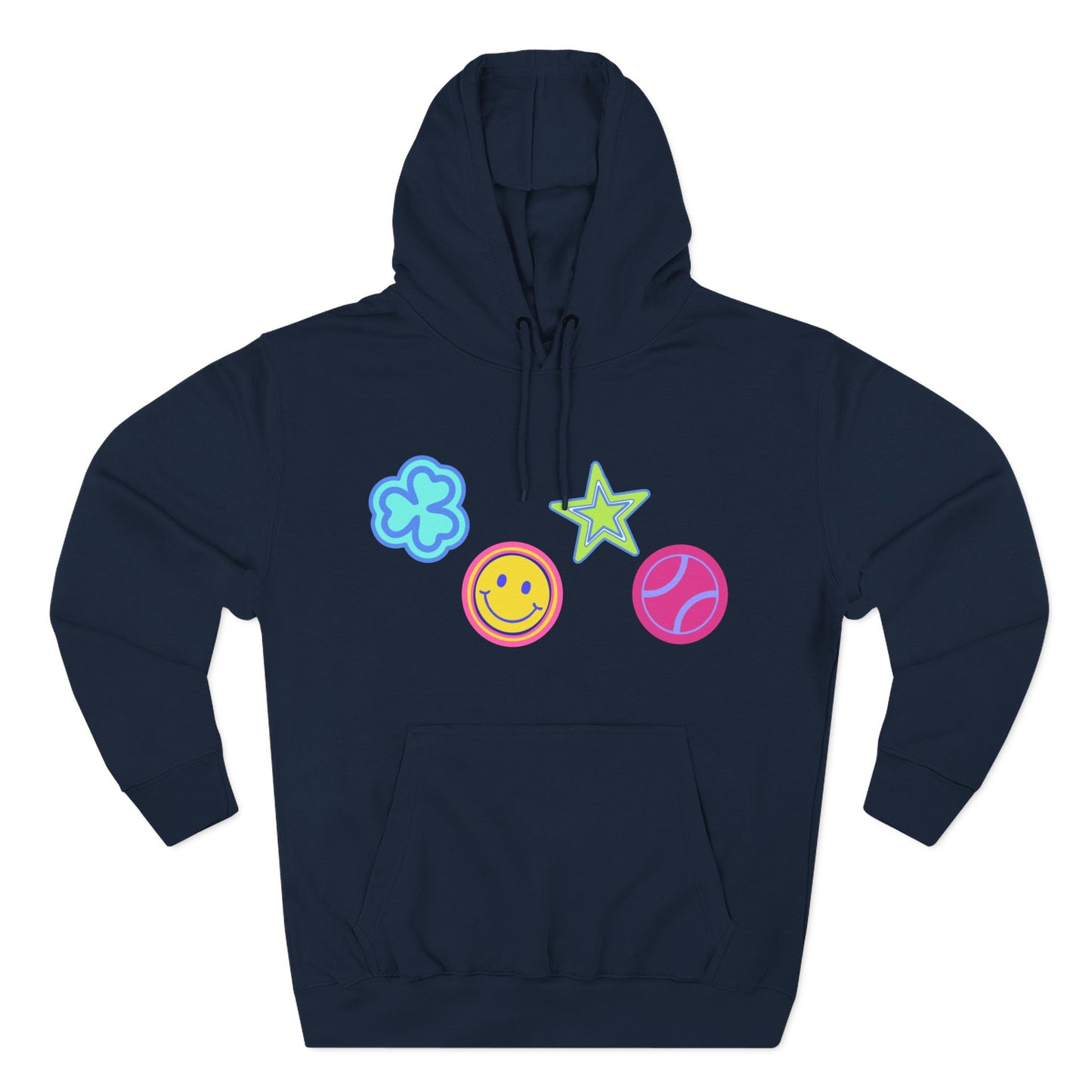 Lucky Star & Clover Patch Three-Panel Fleece Hoodie - snazzymerch