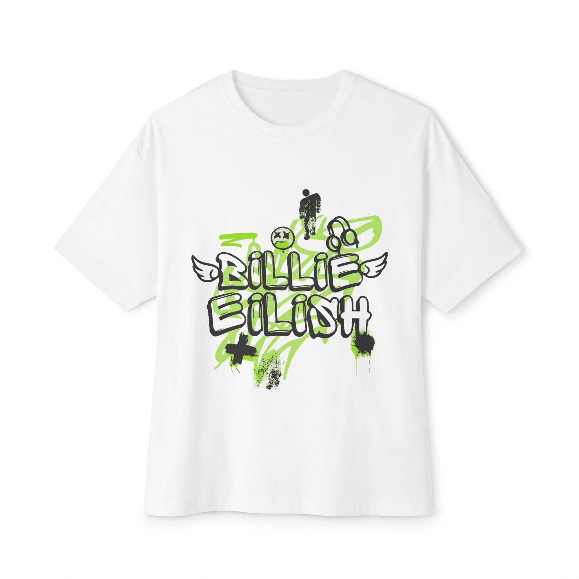 Billie Eilish Inspired Grunge Angel Oversized T-Shirt – Graffiti Streetwear Edition Printify