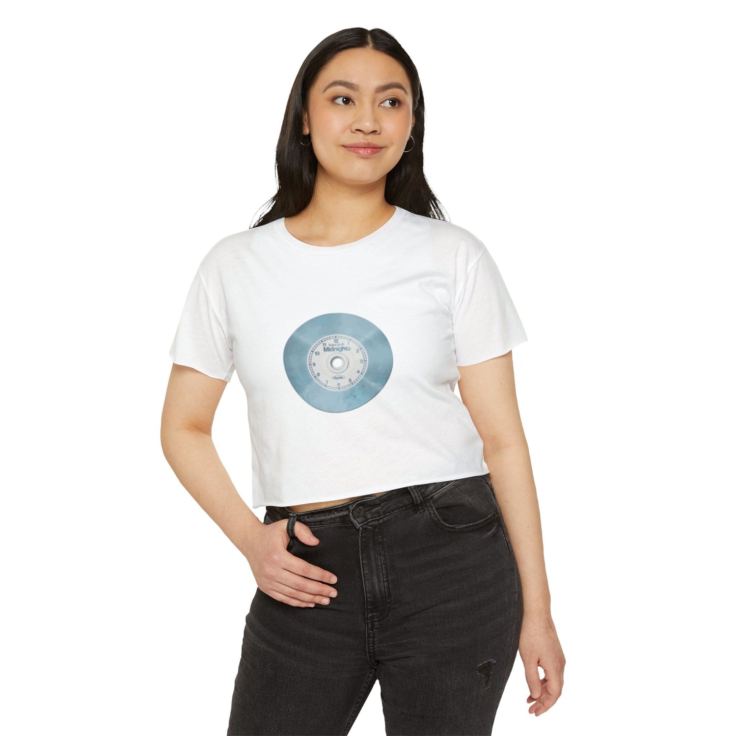 Midnight Vinyl Vibes Women's Festival Crop Top - snazzymerch
