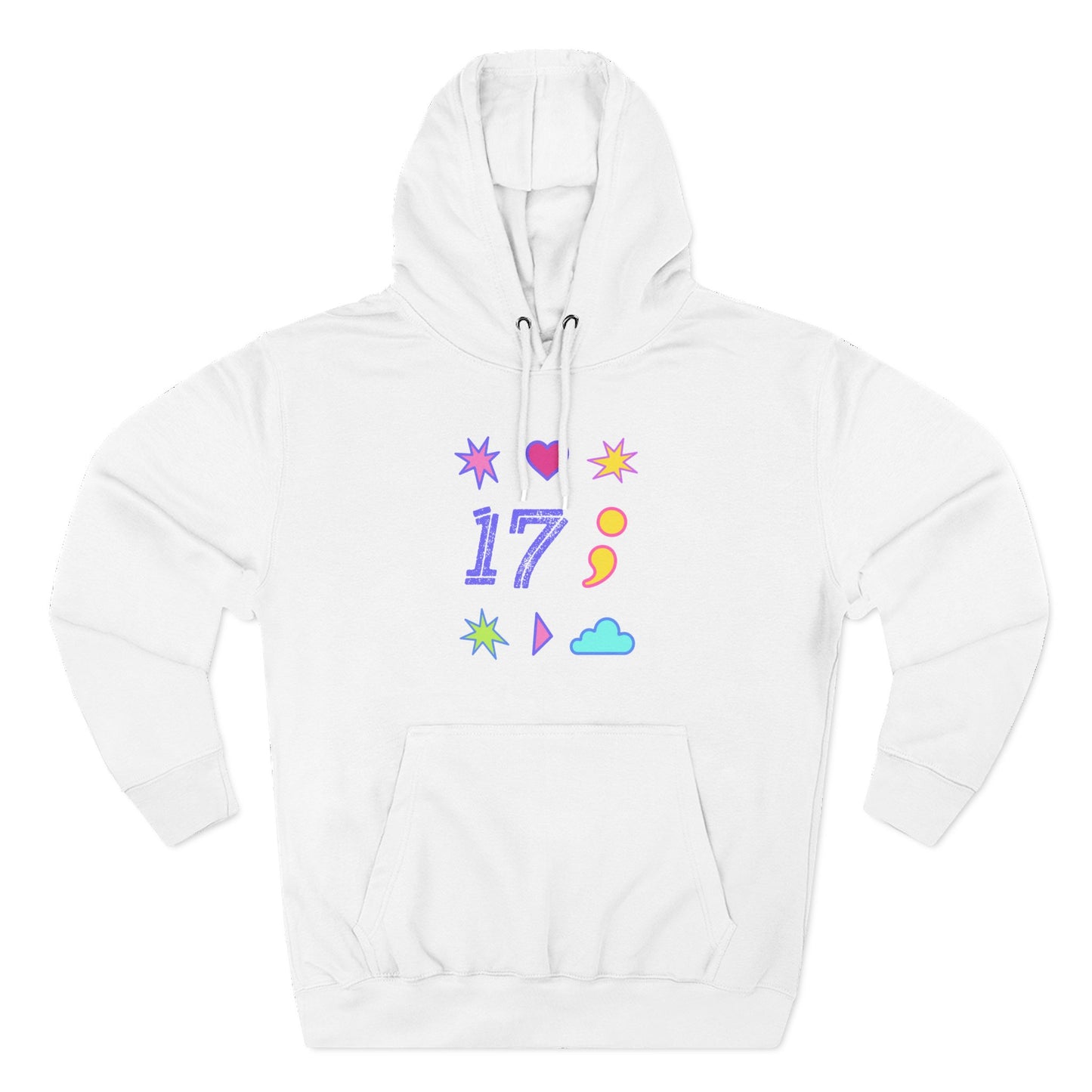 Symbols of 17 Aesthetic Three-Panel Fleece Hoodie - snazzymerch