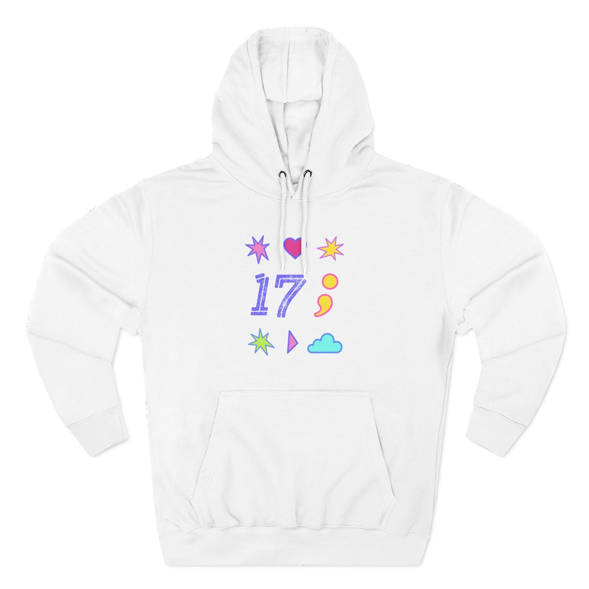 Symbols of 17 Aesthetic Three-Panel Fleece Hoodie - snazzymerch