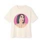 Pop-Art Crying Girl Unisex Oversized Boxy Tee - snazzymerch