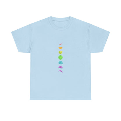 Rainbow Lunar Phases Unisex Cotton Tee Printify