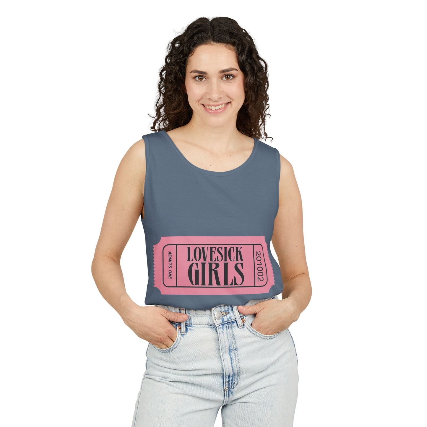 Lovesick Girls Ticket – Dyed Tank Top Printify