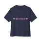 Pink Heart Bold Letter Unisex Oversized Boxy Tee - snazzymerch