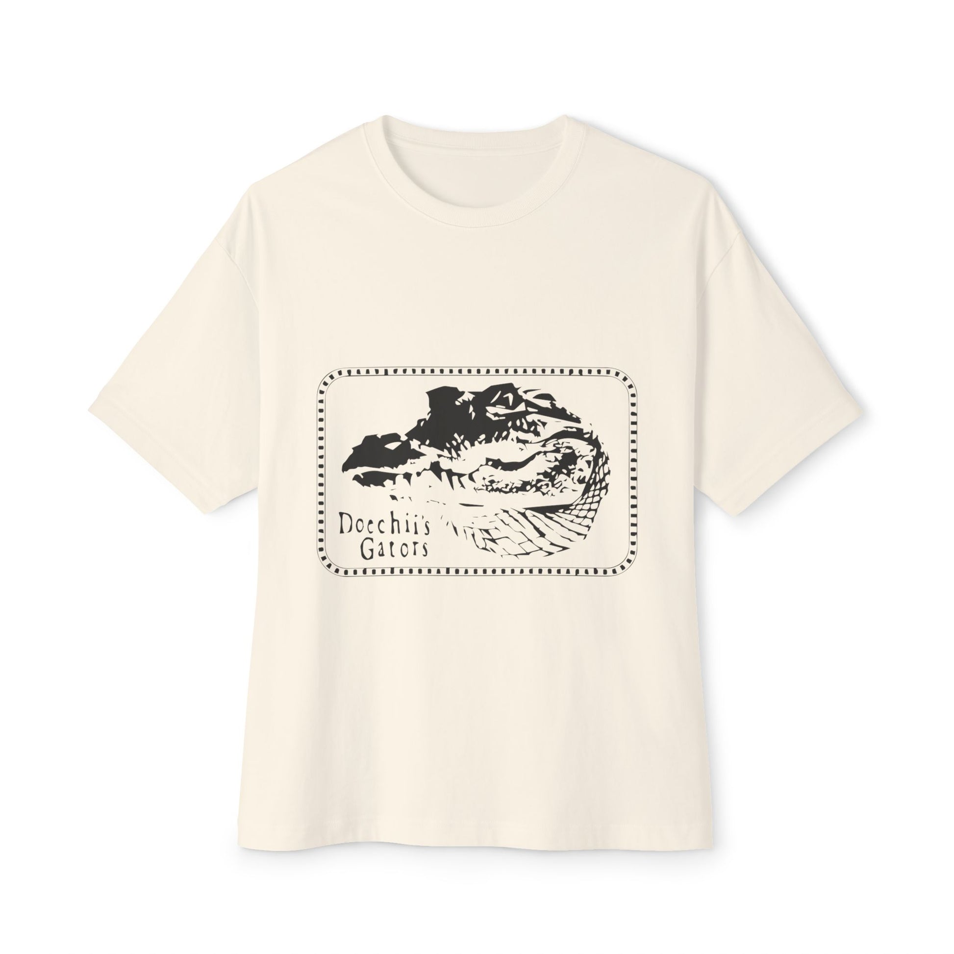 Bold Outline Typography Unisex Oversized Boxy Tee - snazzymerch