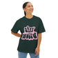 Retro Pink “Stay Weird” Typography Unisex Oversized Boxy Tee - snazzymerch
