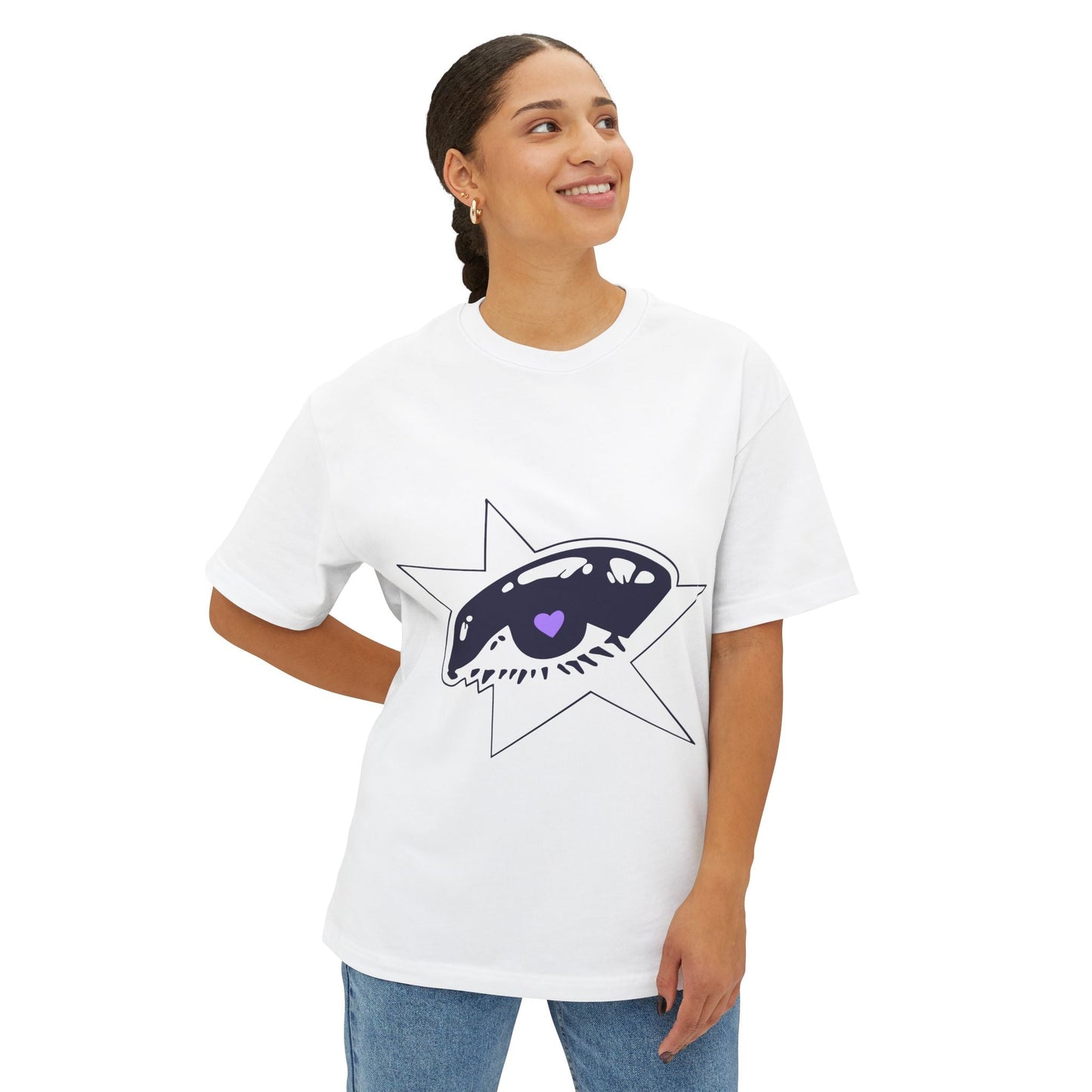 Purple Starry Eye-Oversized Tee Printify
