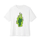 Billie Eilish Inspired Green Flame Oversized T-Shirt – Neon Streetwear Edition Printify