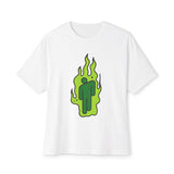Billie Eilish Inspired Green Flame Oversized T-Shirt – Neon Streetwear Edition Printify