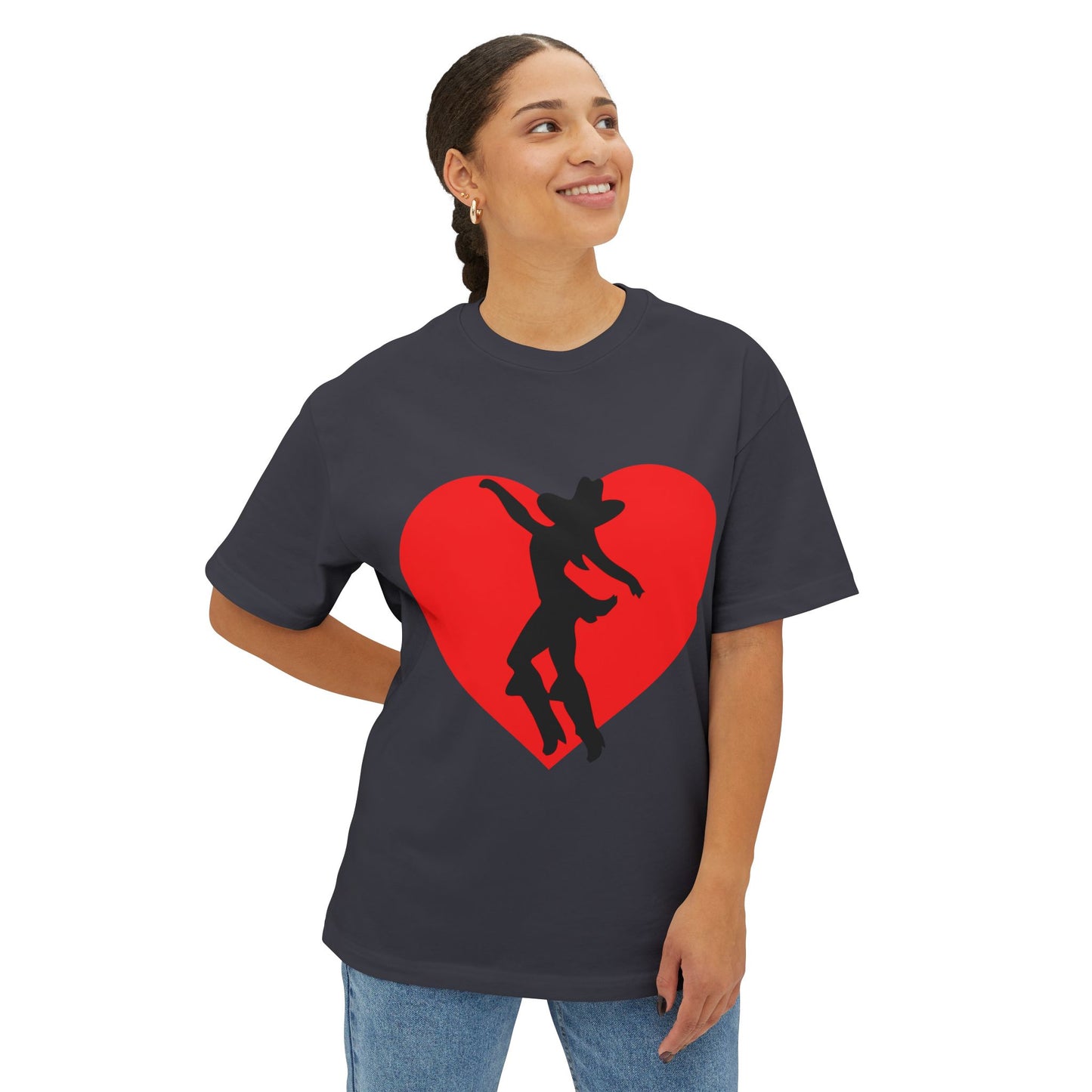 Heart & Cowgirl Unisex Oversized Boxy Tee - snazzymerch