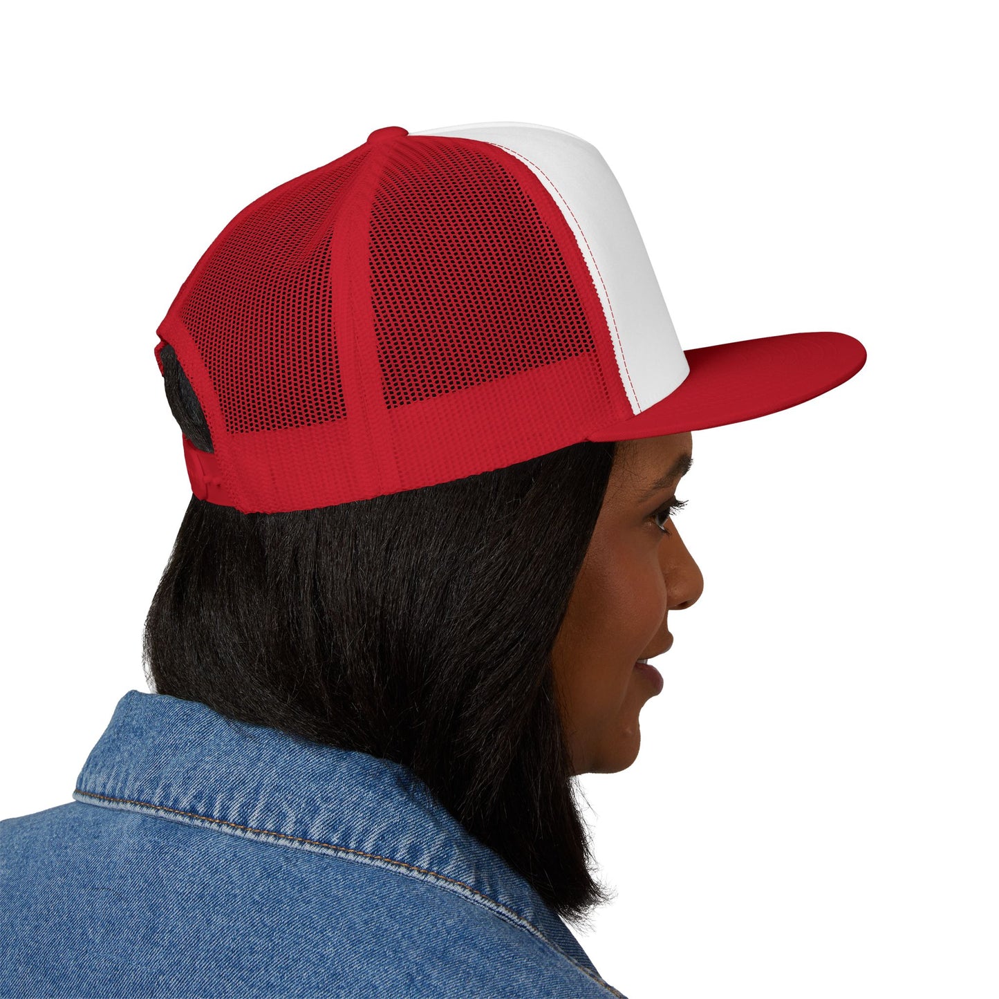 Billie Eilish Inspired Trucker Cap – Bold Red Block Edition Printify