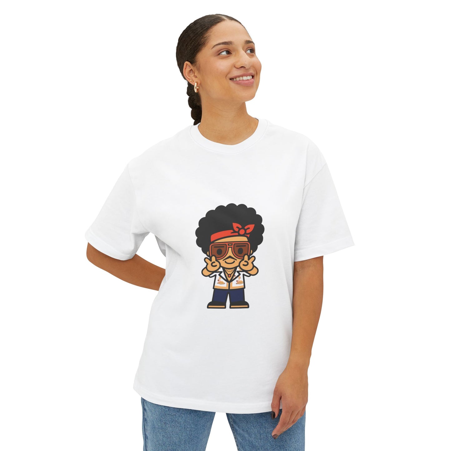 Afro Disco Mood Unisex Oversized Boxy Tee Printify